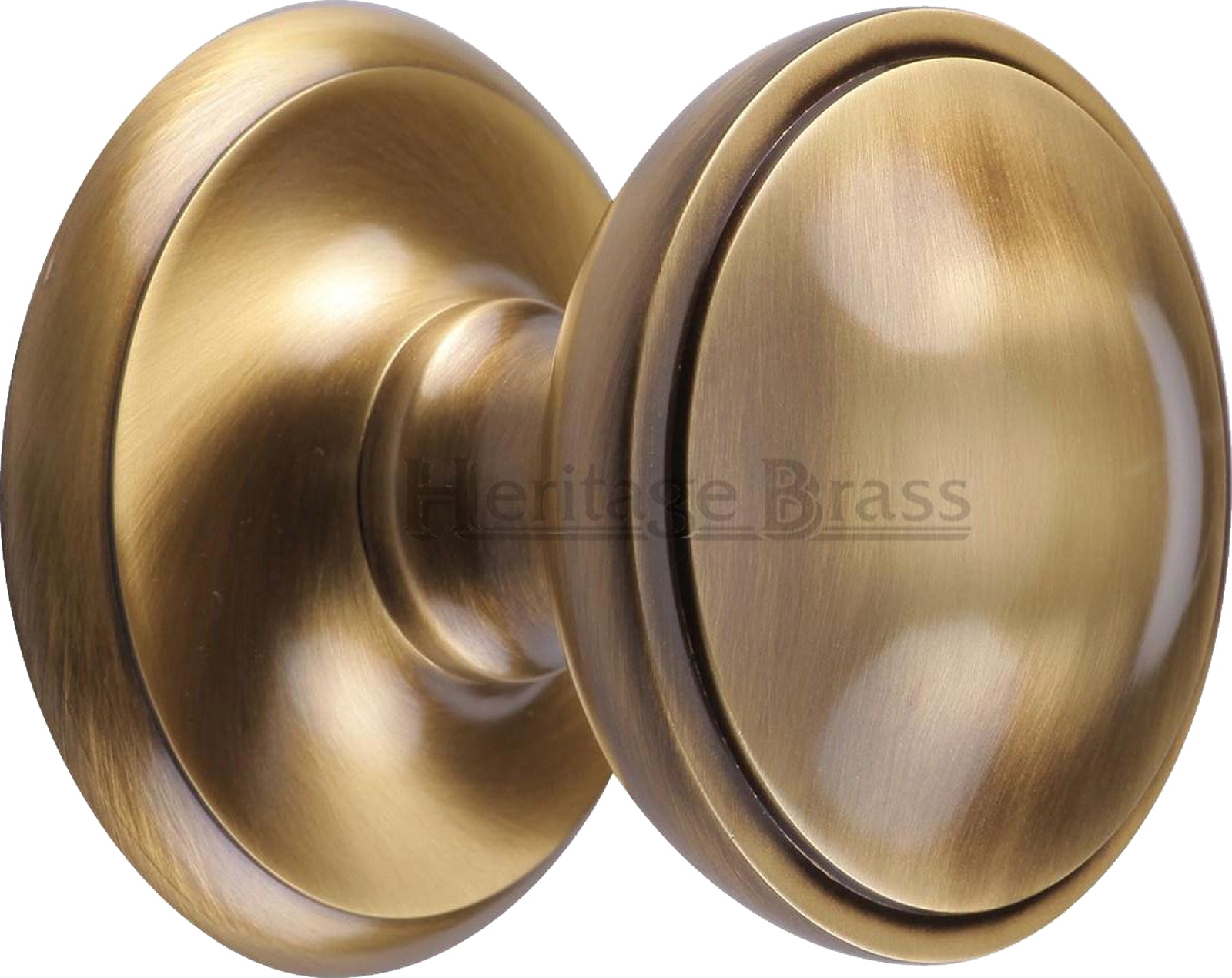 77mm Round Centre Door Knob Antique Brass