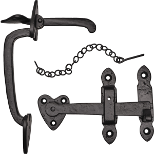 192mm Traditional Privacy Thumb Latch Handle Black Antique