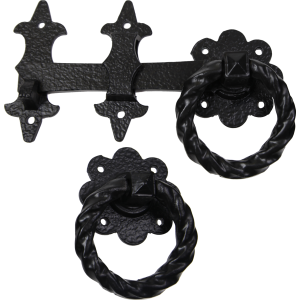 Twisted Ring Gate Catch Antique Black
