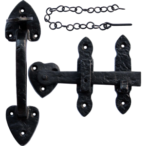 200mm Traditional Privacy Thumb Latch Handle Black Antique