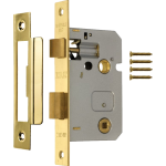  63mm Bathroom Lock Polished Brass