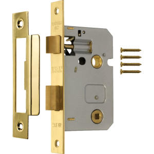  76mm Bathroom Lock Polished Brass