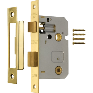  63mm Bathroom Lock Polished Brass