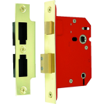  63mm Architectural Bathroom Sash-Lock Polished Brass