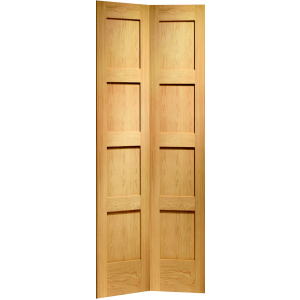 27 x 78 Shaker 4-Panel Oak Bi-Fold Door