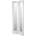 27 x 78 White Primed Pattern 10 Bi-Fold Door Clear Glazed