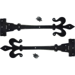 395mm Black Antique Fleur De Lys Hinges