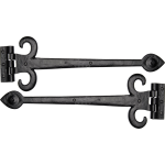 406mm Black Antique Fleur De Lys Hinges