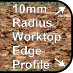 Padstow R10 Worktop Trims 10mm Double Radius