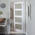 Egypt Point Four Panel Glazed Shaker Primed Doors