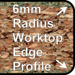Padstow R6 Worktop Trims 6mm Double Radius