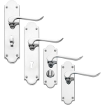 Farnham Chrissi Shaped Chrome Plated Door Handles