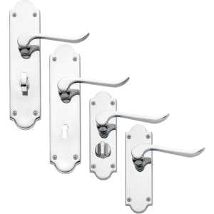 Leek Chrissi Shaped Chrome Plated Door Handles