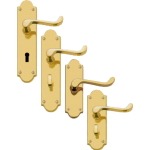Crowborough Scroll Levers On Shaped Back Plate Door Handles