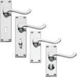 South Woodford Victorian Scroll Chrome Door Handles