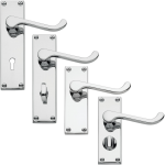 Dorking Victorian Scroll Chrome Door Handles