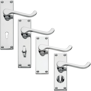  Victorian Scroll Chrome Door Handles