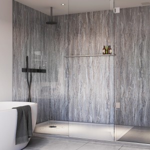 Potters Bar Blue Toned Stone Gloss Showerwall