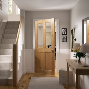  Bury Two Light Four Panel Glazed Oak Doors