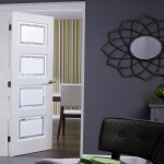 Llanelli Contemporary 4 Light Etched Glass Doors White Primed