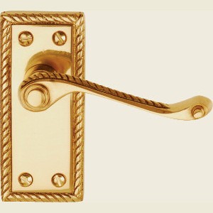 Noss Mayo Georgian Scroll Brass Door Handles