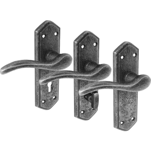 Mullion Wentworth Pewter Door Handle Sets