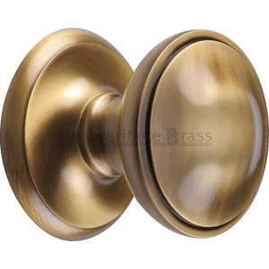 77mm Round Centre Door Knob Antique Brass