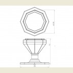 Octagonal Flat Centre Door Knob Satin Chrome