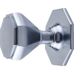 Octagonal Flat Centre Door Knob Satin Chrome