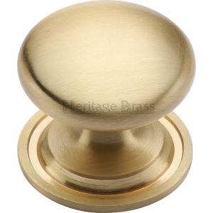 32mm Cupboard Knob On Rose Satin Brass