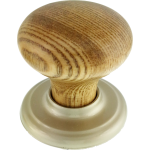 Woodcraft Oakleigh Wood Cupboard Knob Nickel Rose