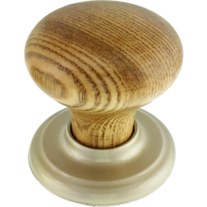 Woodcraft Oakleigh Wood Cupboard Knob Nickel Rose