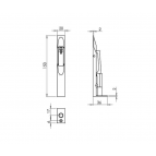 152 x 20mm Flush Bolt Satin Aluminium
