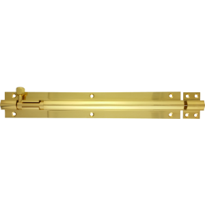 254 x 38mm Architectural Straight Barrel Bolt Polished Brass