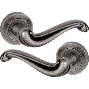 Colchester Lever On Rose - Distressed Silver