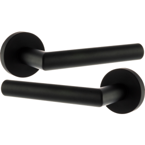 Elle Lever On Rose Door Handles Matt Black