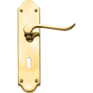 Chrissi Shaped Sash Lock Door Handles Polished Brass