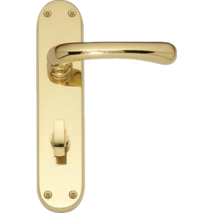 Idro Bathroom Lock Door Handles Polished Brass
