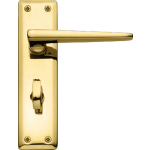 Lugano Bathroom Lock Door Handles Polished Brass