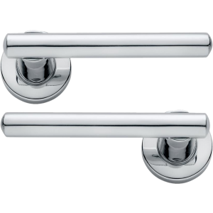 Riva Lever On Rose Door Handles Polished Chrome