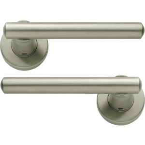 Riva Lever On Rose Door Handles Satin Nickel