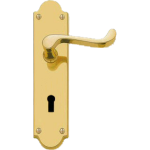 Shaped Scroll Lever Sash Lock Door Handles Polished Brass