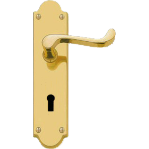 Shaped Scroll Lever Sash Lock Door Handles Polished Brass