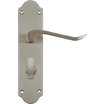 Chrissi Shaped Bathroom Door Handles Satin Nickel