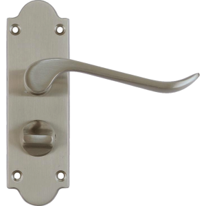 Chrissi Shaped Privacy Door Handles Satin Nickel