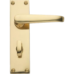 Victorian Bathroom Lock Door Handles Polished Brass