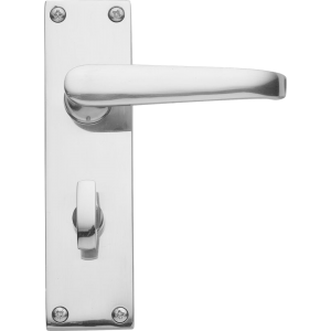 Victorian Bathroom Lock Door Handles Polished Chrome