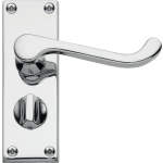 Victorian Scroll Privacy Door Handles Polished Chrome