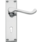 Victorian Scroll Sash Lock Door Handles Polished Chrome