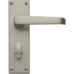 Victorian Bathroom Lock Door Handles Satin Nickel